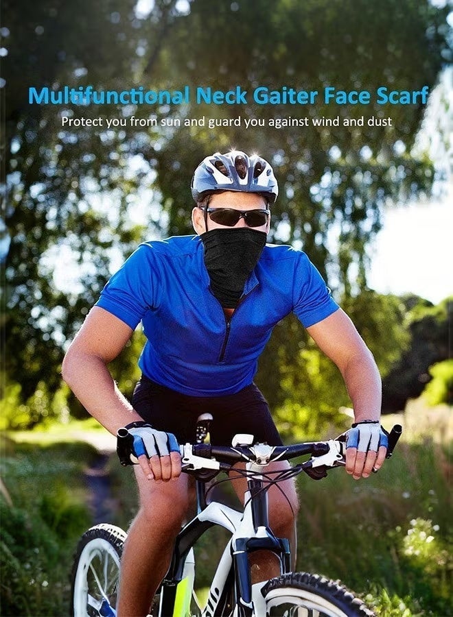 Tersely 2 Pack Breathable Cooling Neck Gaiters, Ice Silk Face Shield Scarf, Multifunctional Headwear Bandana Face Cover,UV Protection Headband Scarf,Reusable Stretchy Balaclava (Black+Gray) - Image 3